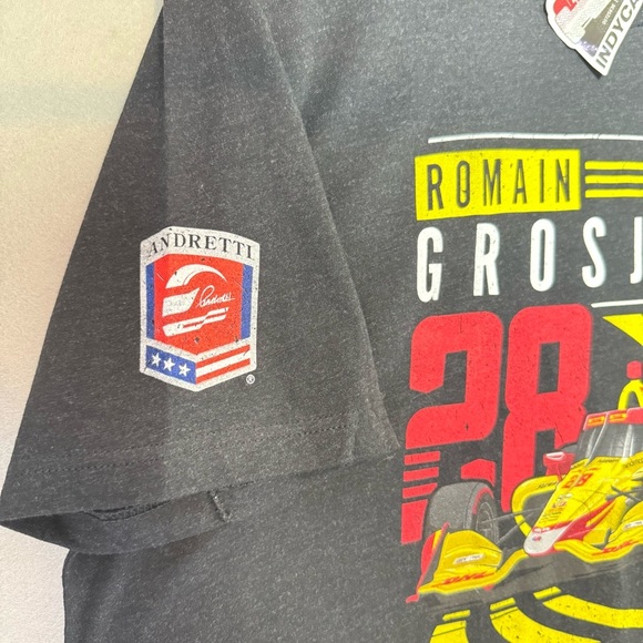 Romain Grosjean IndyCar Andretti Racing Team Track Black Graphic T-Shirt Mens XL - Picture 4 of 10